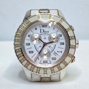 Dior Stainless Steel Chronograph Watch Mother-of-Pearl Dial Bracelet SS163